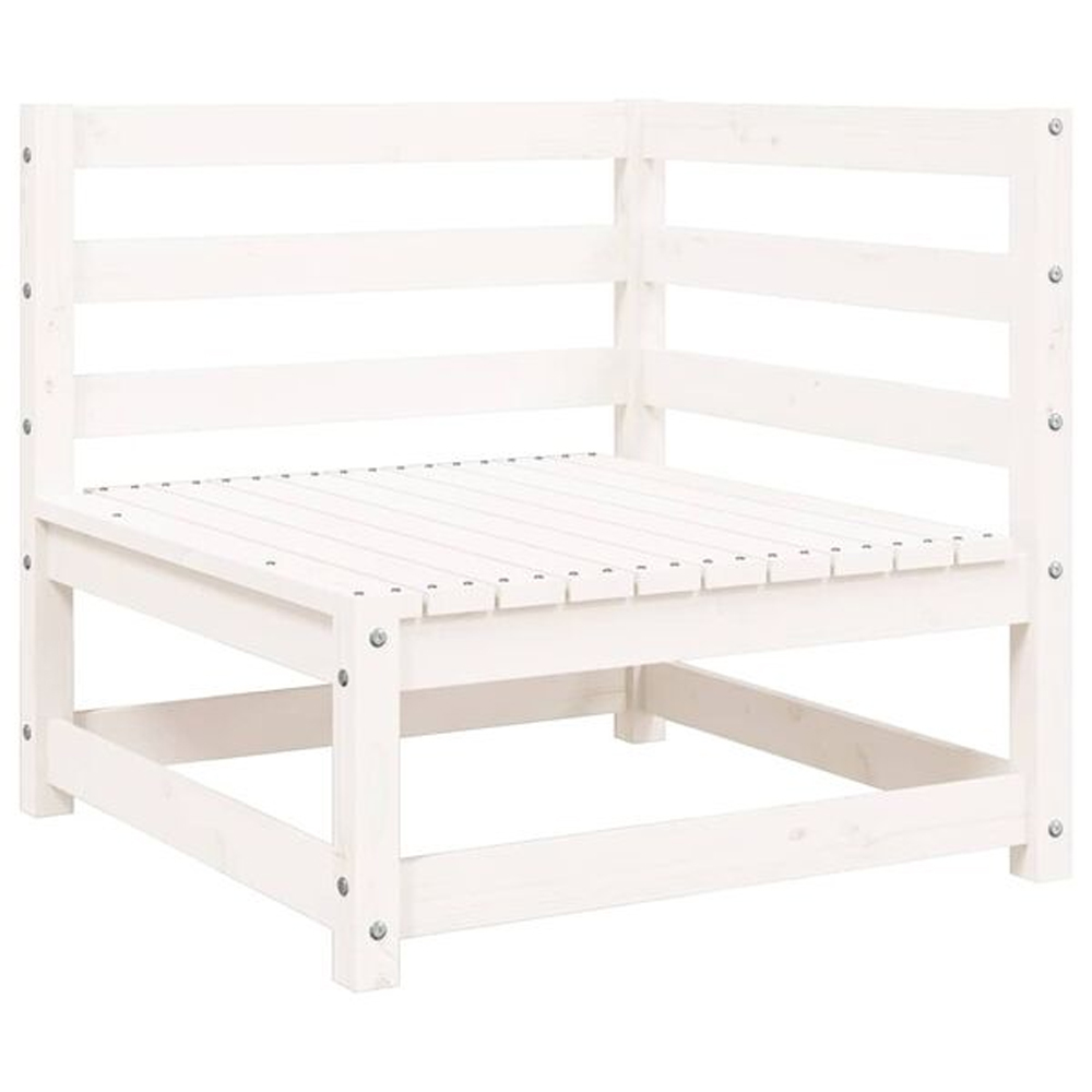 Etreno Outdoor Solid Wood Corner Seating Set in White
