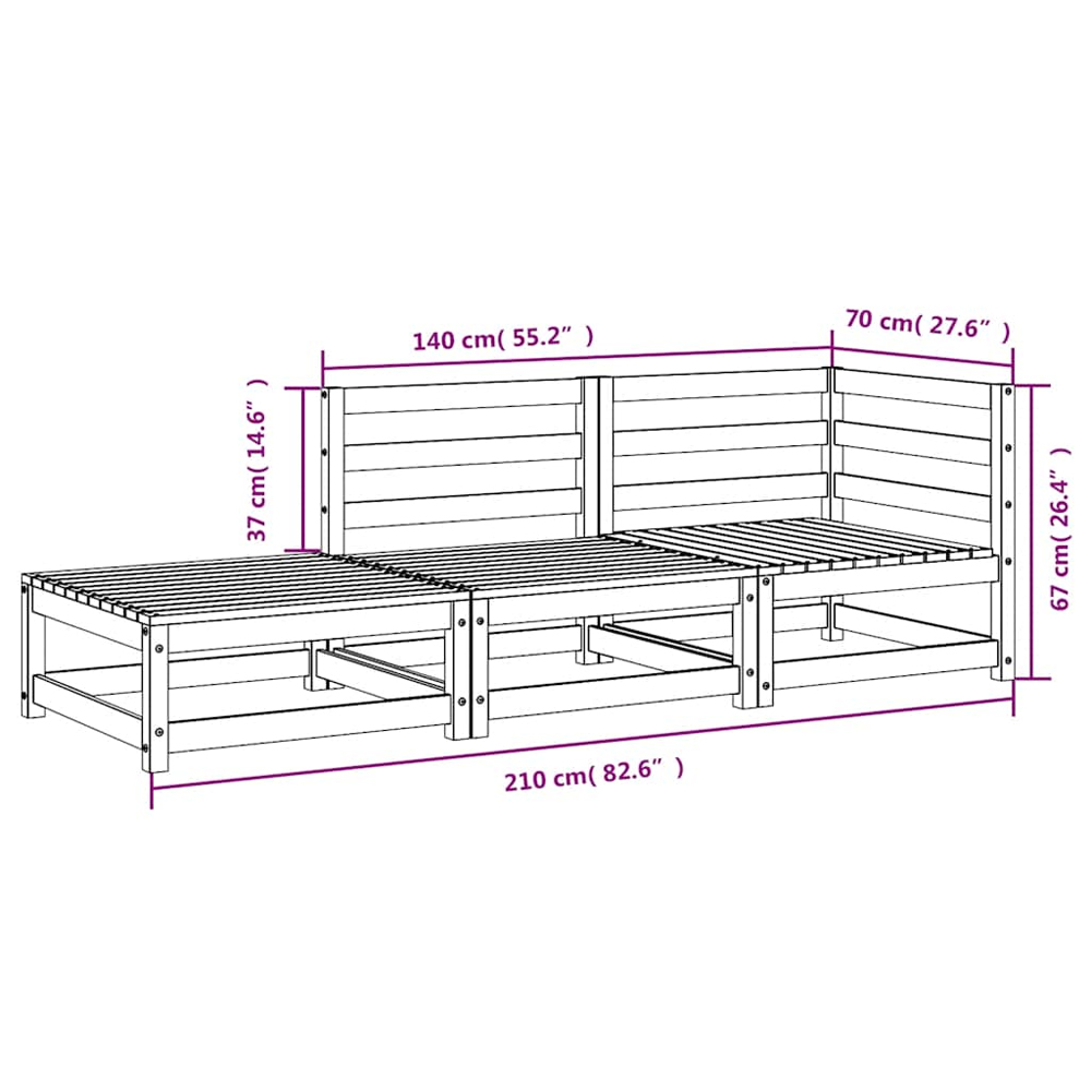 Etreno Outdoor Solid Wood Corner Seating Set in White