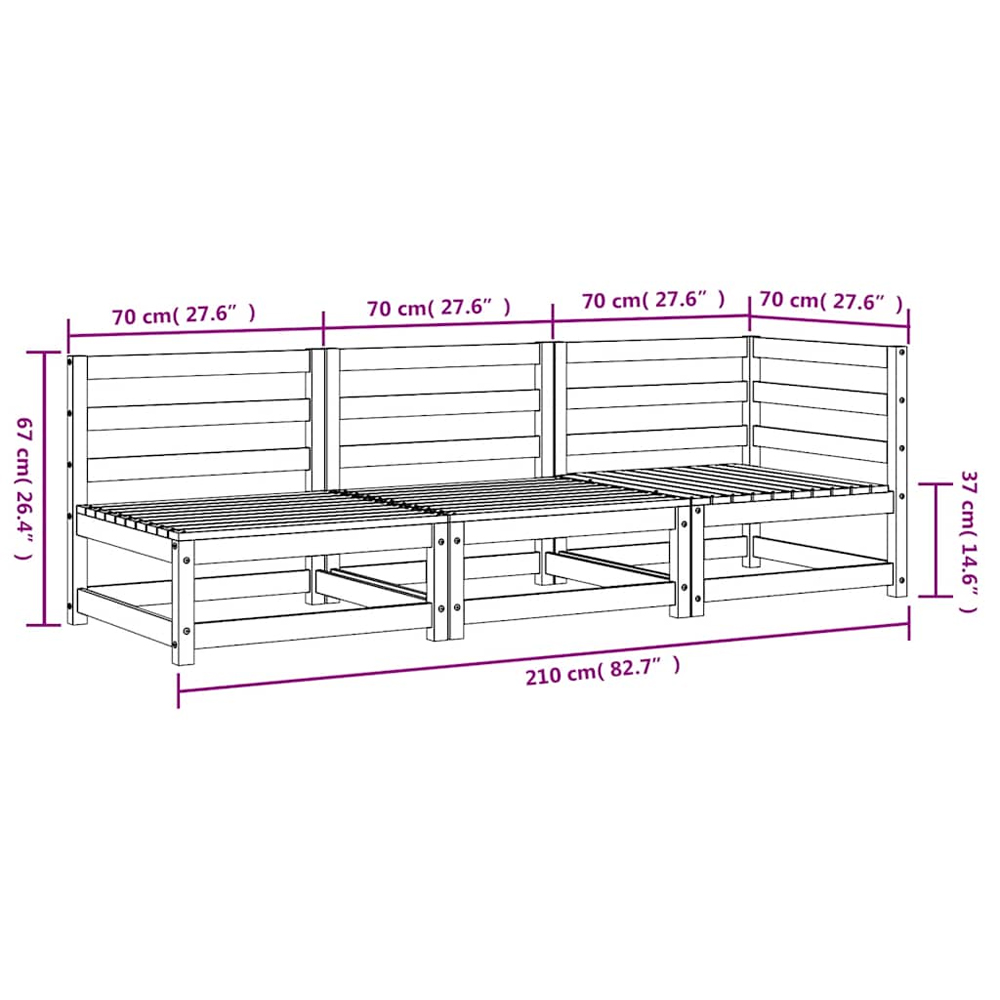 Etreno Outdoor Solid Wood Lounge Set in White