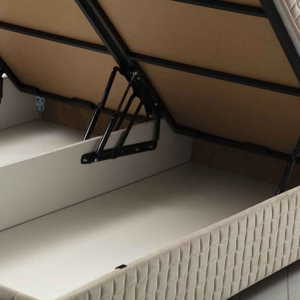 Etriva Fabric Ottoman Storage Double Bed in Brown