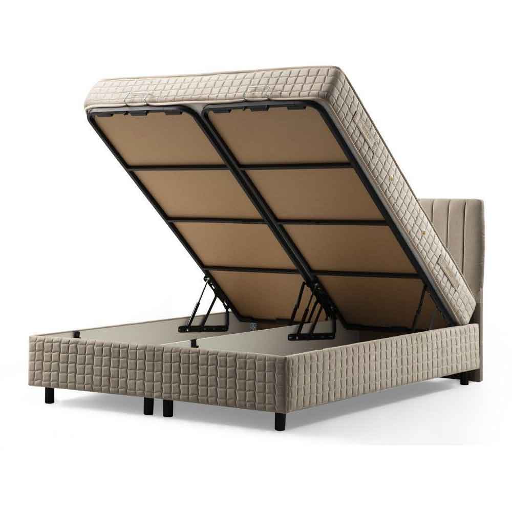 Etriva Fabric Ottoman Storage Small Double Bed in Brown