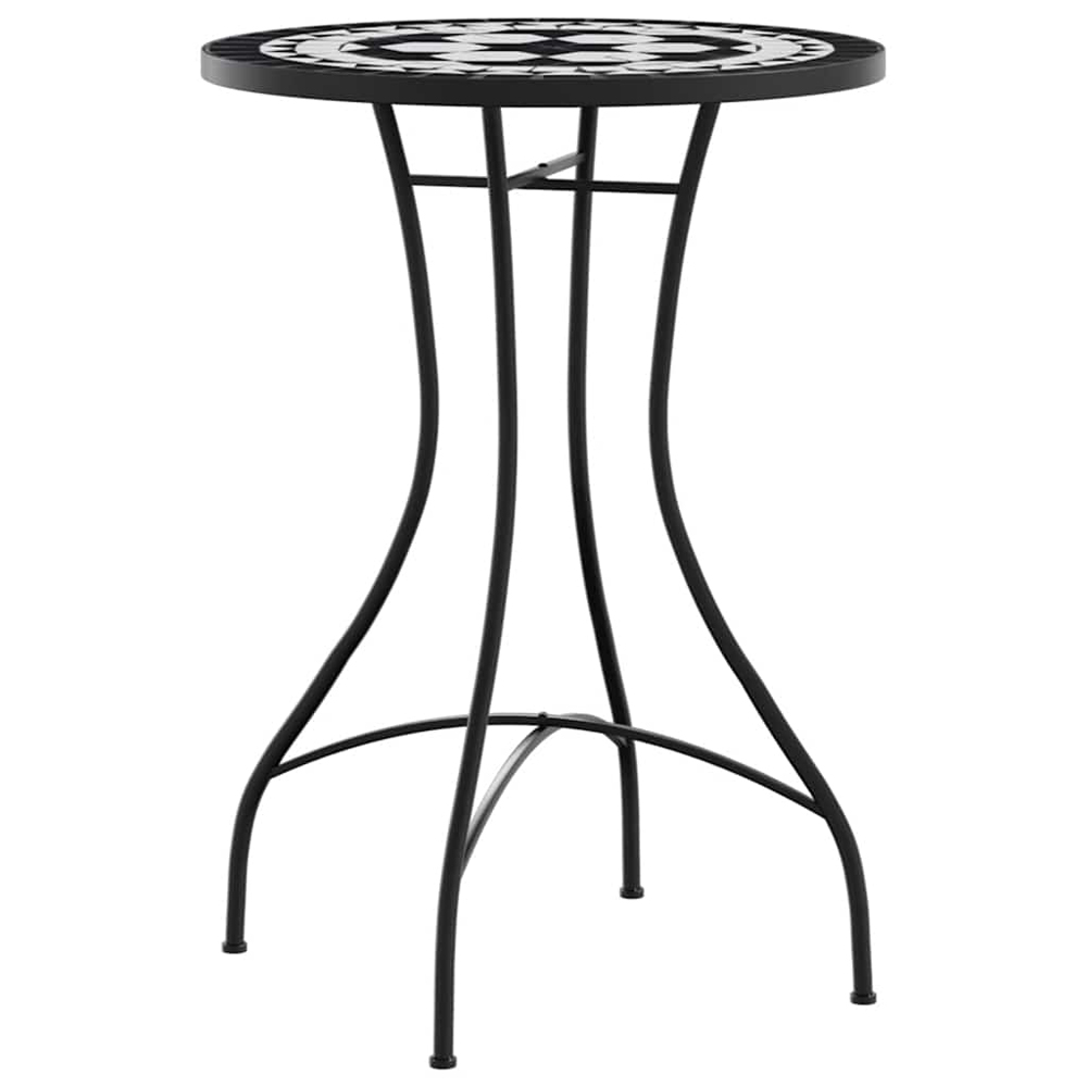 Etrix Garden Ceramic Top Bistro Set in Black and White