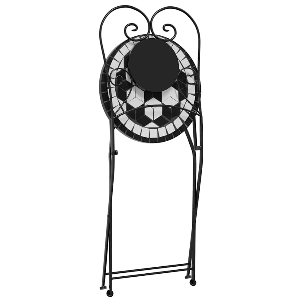 Etrix Garden Ceramic Top Bistro Set in Black and White