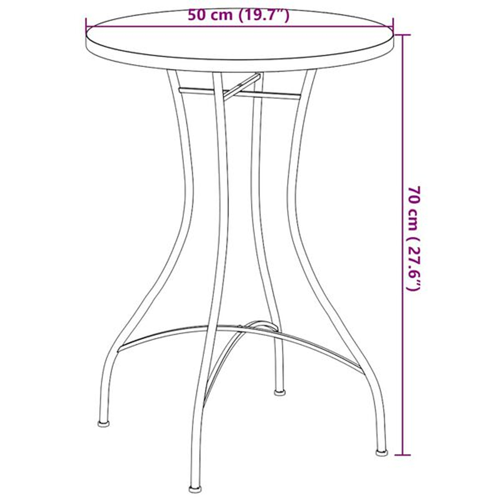 Etrix Garden Ceramic Top Bistro Set in Black and White