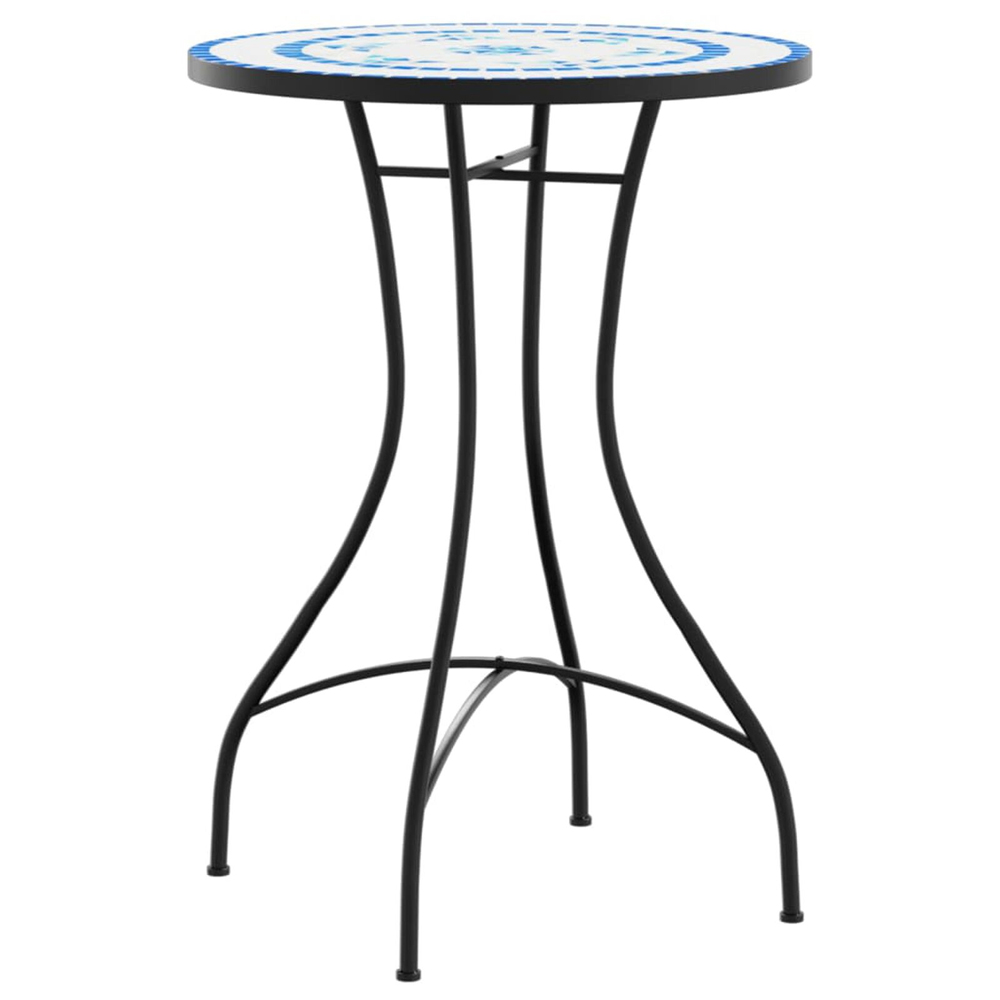 Etrix Garden Ceramic Top Bistro Set in Blue and White