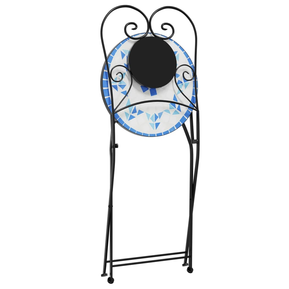 Etrix Garden Ceramic Top Bistro Set in Blue and White