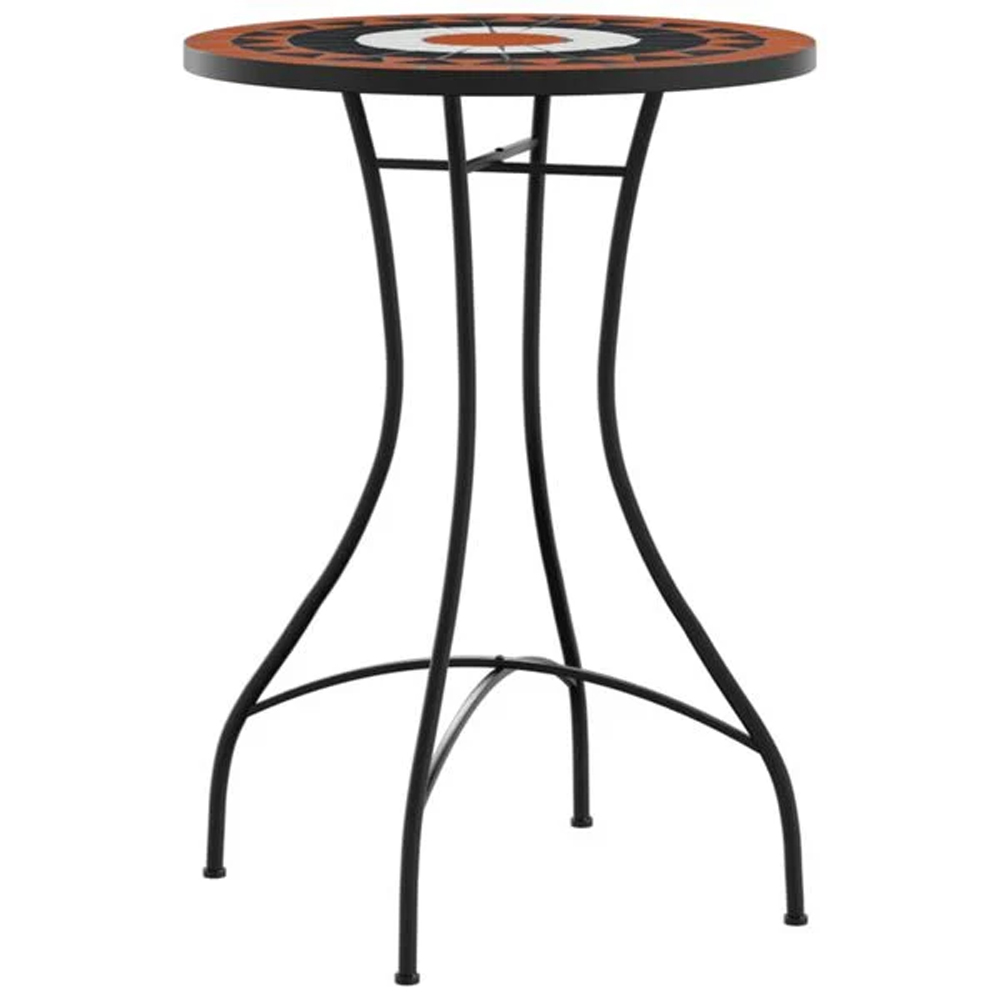 Etrix Garden Ceramic Top Bistro Set in Terracotta and Black