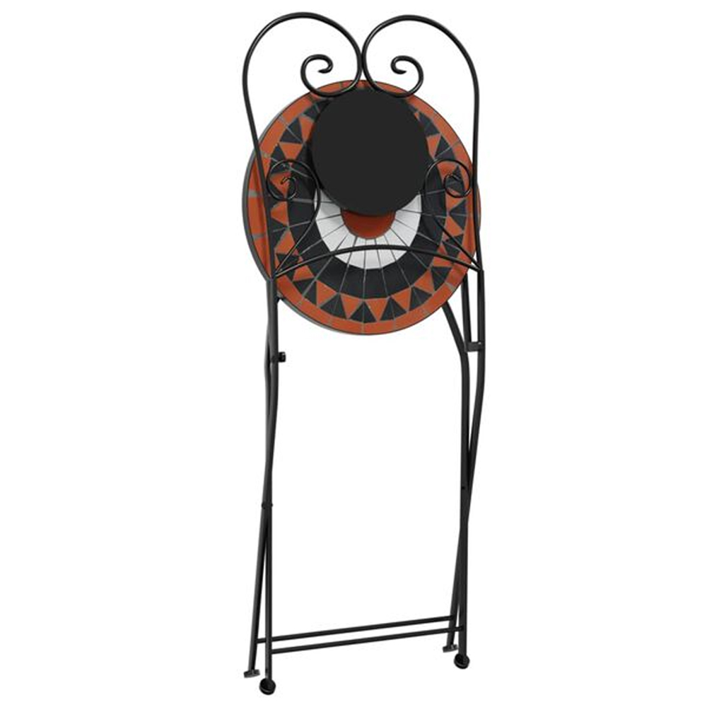 Etrix Garden Ceramic Top Bistro Set in Terracotta and Black