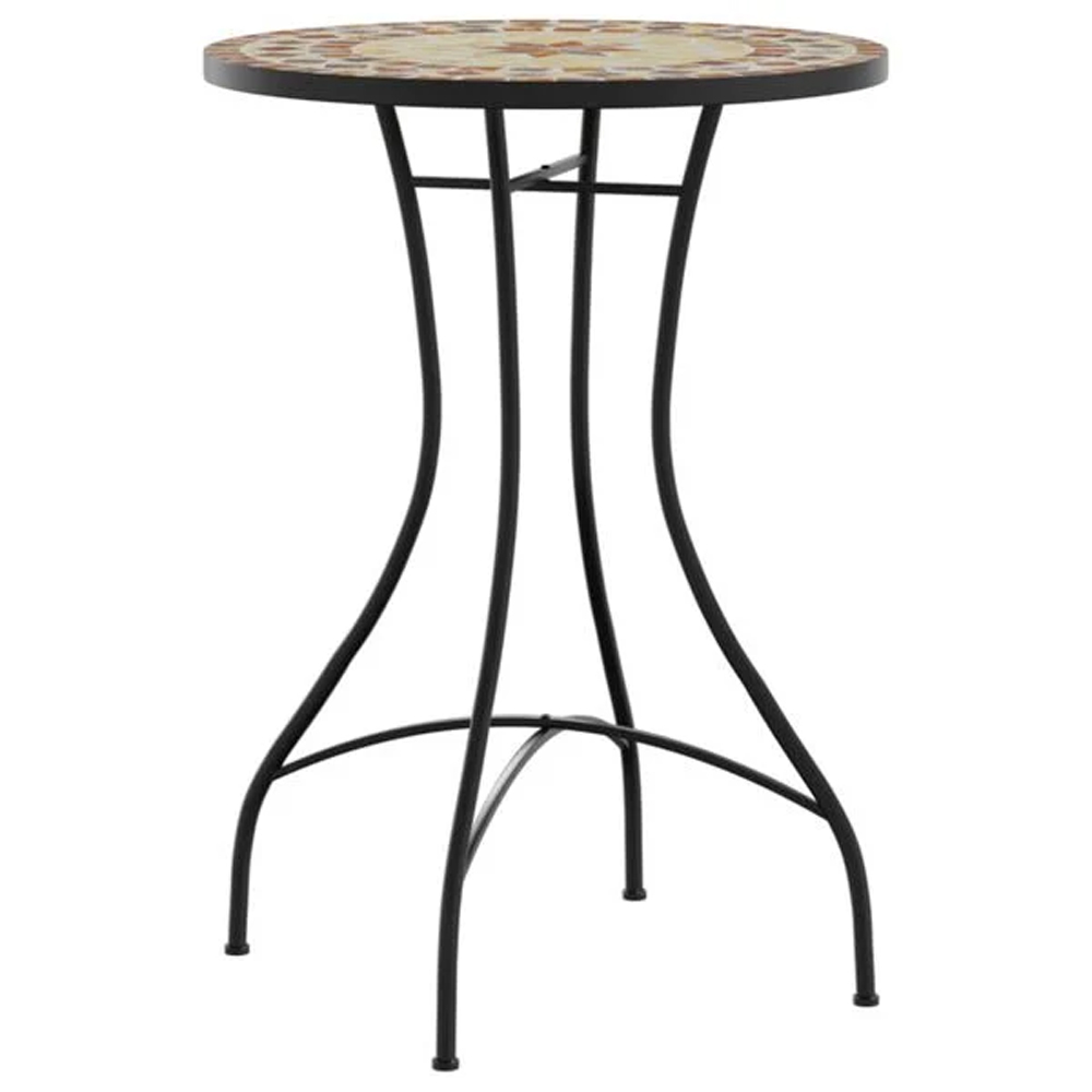 Etrix Garden Ceramic Top Bistro Set in Terracotta and White