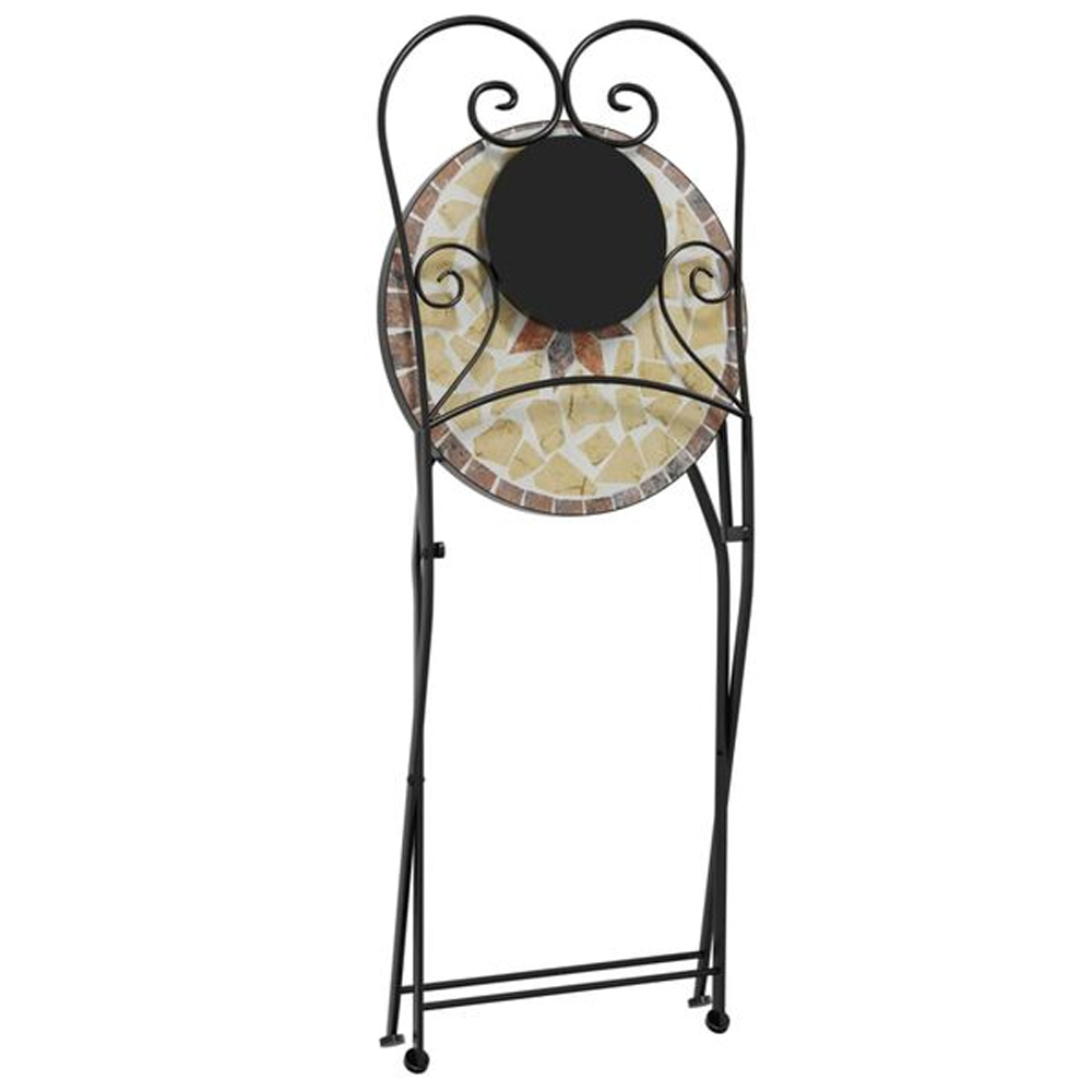 Etrix Garden Ceramic Top Bistro Set in Terracotta and White