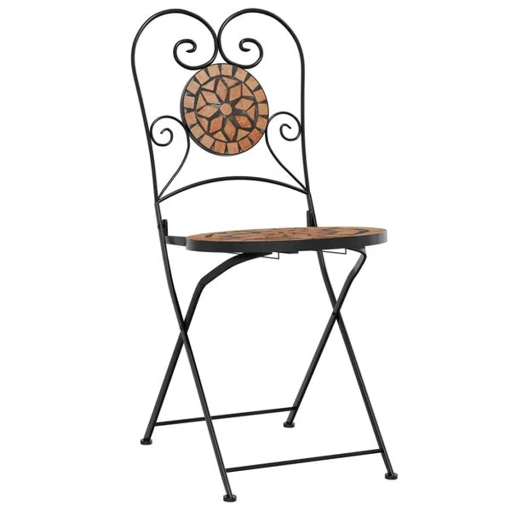 Etrix Garden Ceramic Top Bistro Set in Terracotta