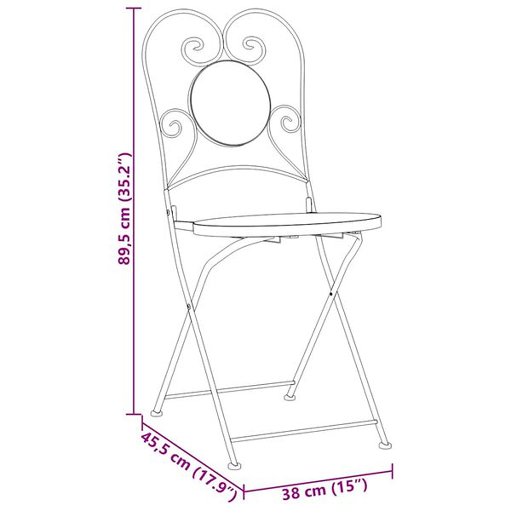 Etrix Garden Ceramic Top Bistro Set in Terracotta