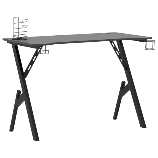 Eufaula Wooden Gaming Desk In Black With Y-Shape Legs_2