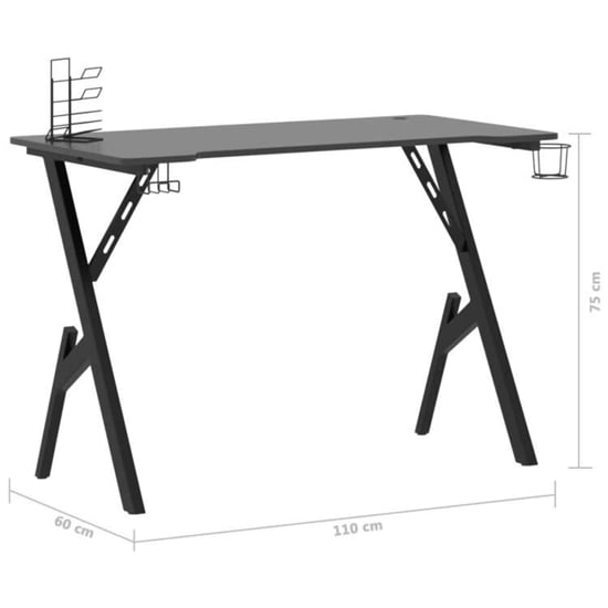 Eufaula Wooden Gaming Desk In Black With Y-Shape Legs_8