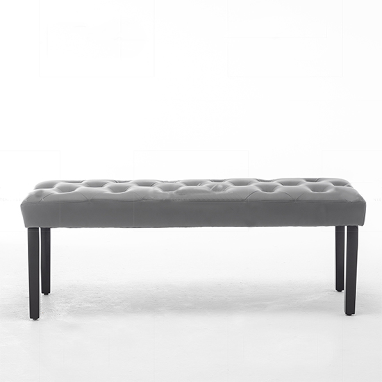 Eugene Faux Leather Dining Bench In Grey_2