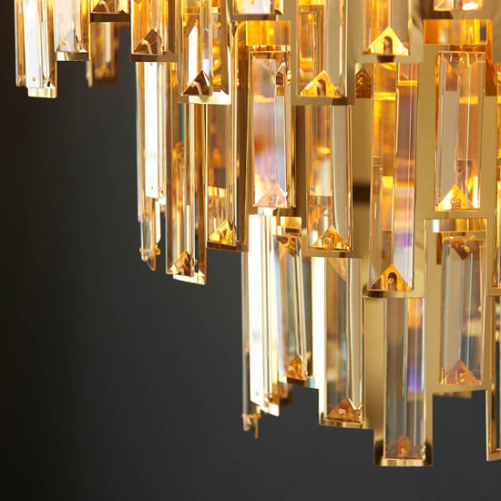Eureka 12 Lights Crystal Glass Ceiling Pendant Light In Gold_2