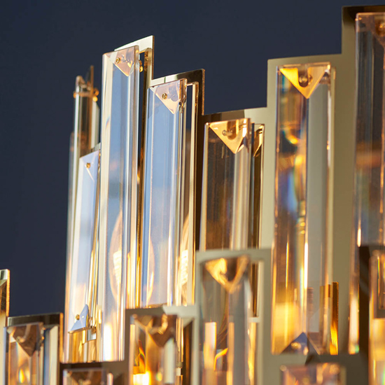 Eureka 12 Lights Crystal Glass Ceiling Pendant Light In Gold_3