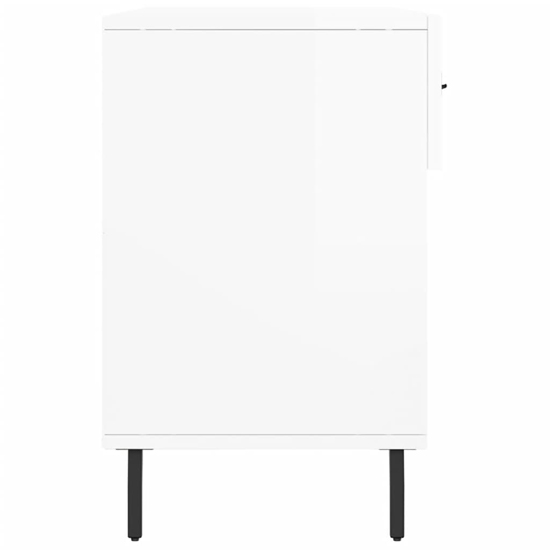Eureka High Gloss Shoe Storage Bench 2 Drawers In White