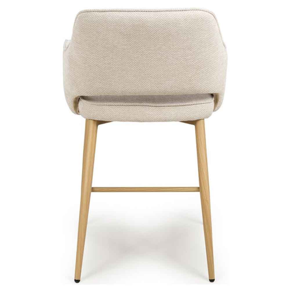Eureka Natural Fabric Counter Bar Chairs with Oak Legs in Pair