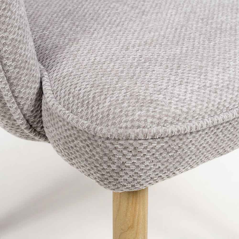 Eureka Pewter Fabric Dining Chairs with Oak Legs in Pair
