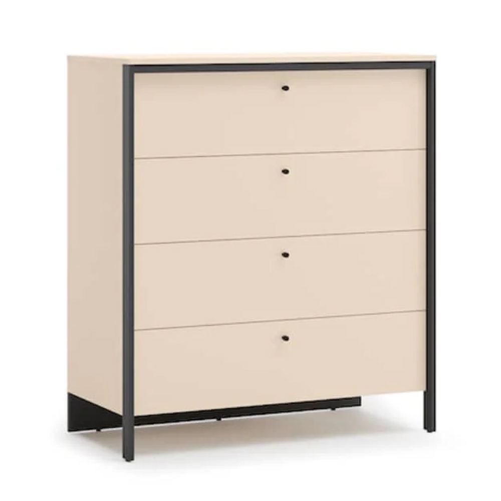 Eureka Wooden Chest Of 4 Drawers In Beige And LED
