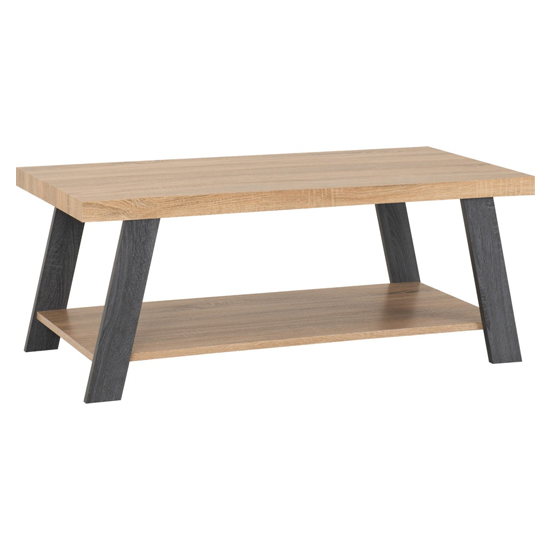 Eureka Wooden Coffee Table In Grey And Sonoma Effect