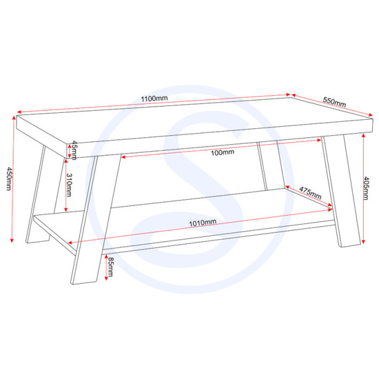 Eureka Wooden Coffee Table In Grey And Sonoma Effect