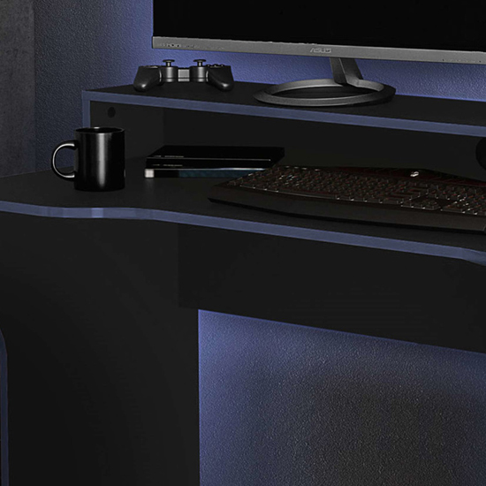 Eureka Wooden Gaming Desk In Black And Blue