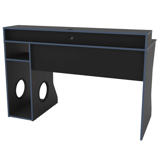 Eureka Wooden Gaming Desk In Black And Blue