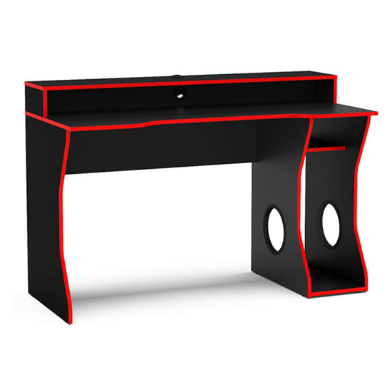 Eureka Wooden Gaming Desk In Black And Red