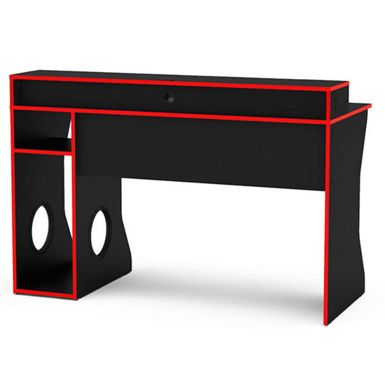Eureka Wooden Gaming Desk In Black And Red