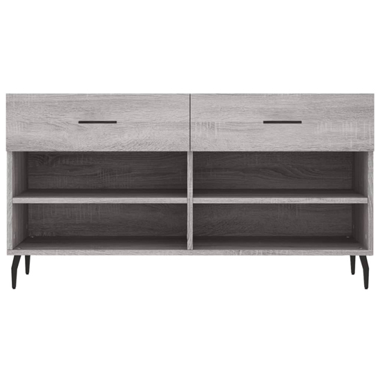 Eureka Wooden Shoe Storage Bench 2 Drawers In Grey Sonoma Oak