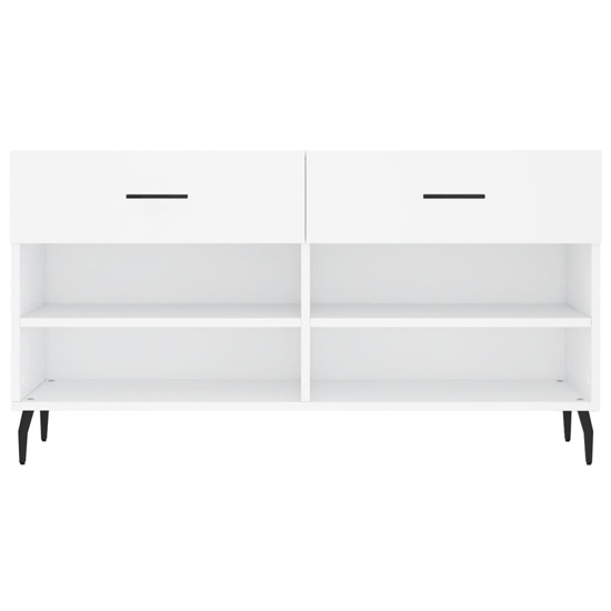 Eureka Wooden Shoe Storage Bench 2 Drawers In White