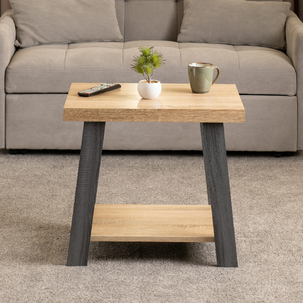 Read more about Eureka wooden side table in grey and sonoma