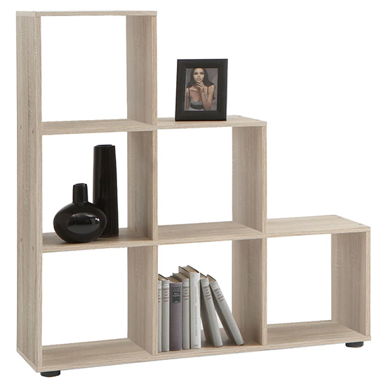 Euroa Bookcase And Room Divider With 6 Shelves In Oak Tree_1