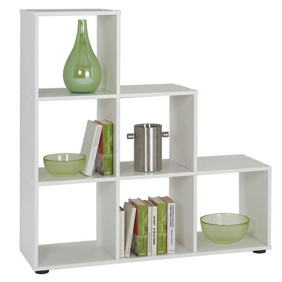 Euroa Bookcase And Room Divider With 6 Shelves In White