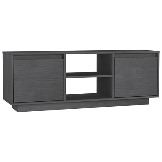 Eurus Solid Pinewood TV Stand With 2 Doors In Grey_2