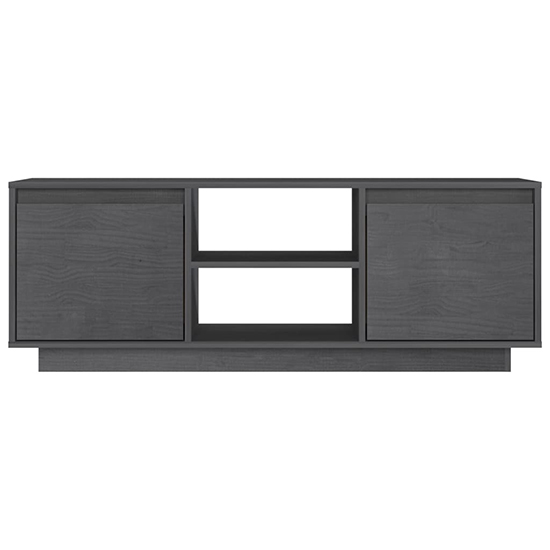 Eurus Solid Pinewood TV Stand With 2 Doors In Grey_3