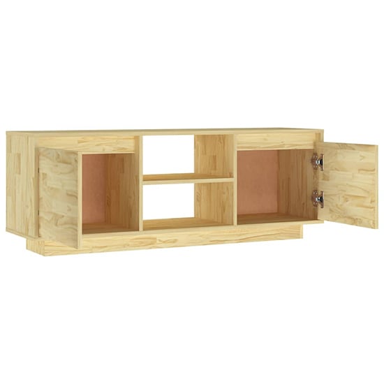 Eurus Solid Pinewood TV Stand With 2 Doors In Natural_4