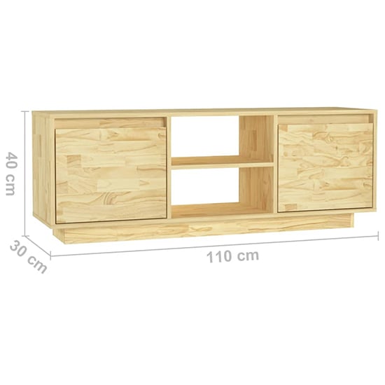Eurus Solid Pinewood TV Stand With 2 Doors In Natural_5