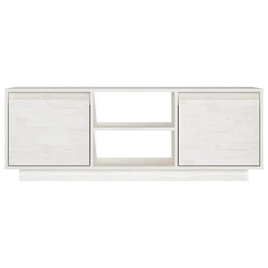 Eurus Solid Pinewood TV Stand With 2 Doors In White