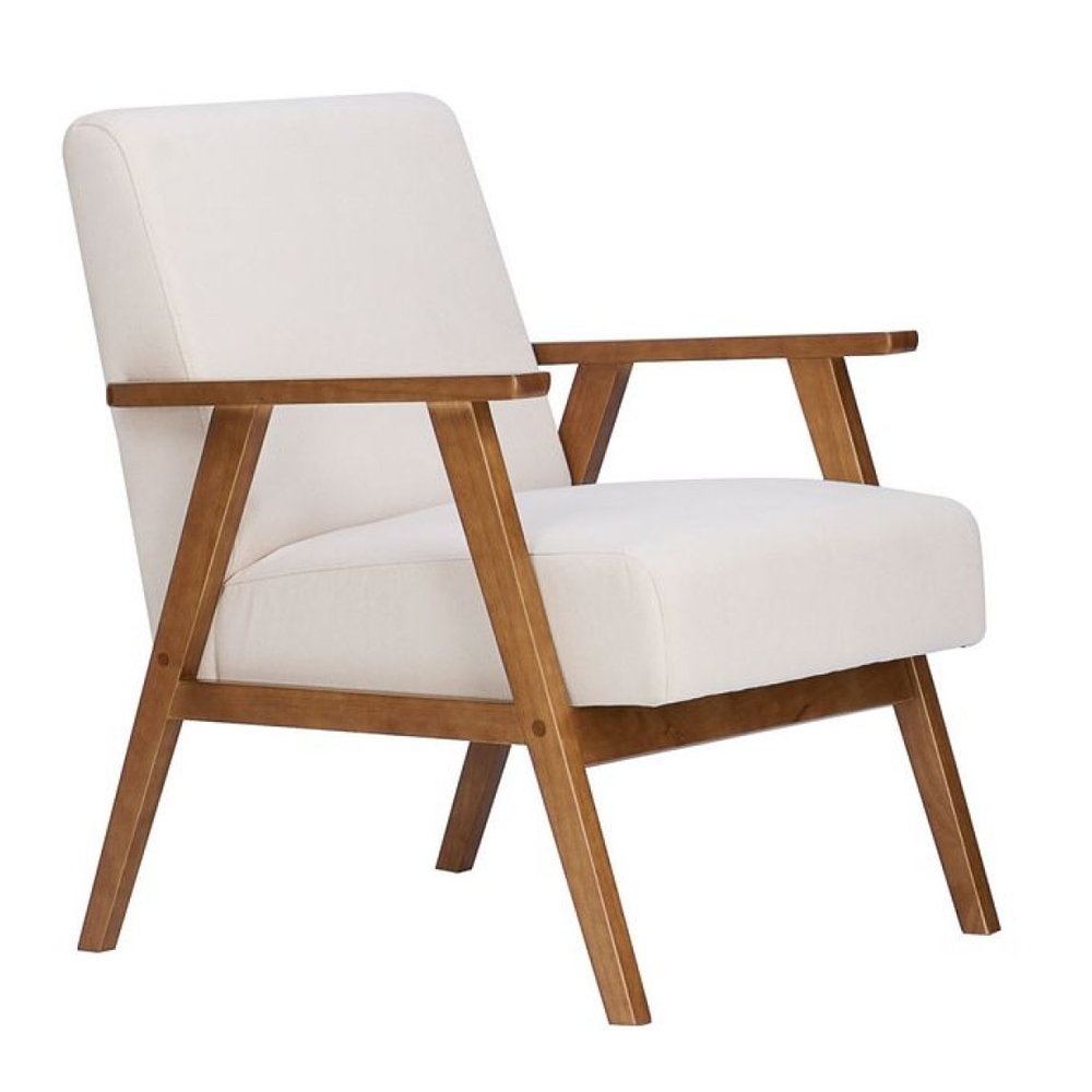 Eustis Fabric Armchair With Wooden Frame In Oak