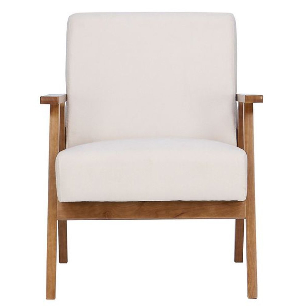 Eustis Fabric Armchair With Wooden Frame In Oak