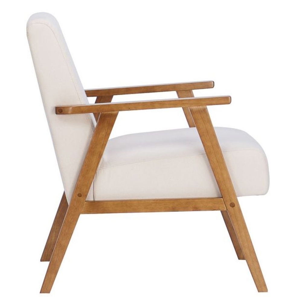 Eustis Fabric Armchair With Wooden Frame In Oak