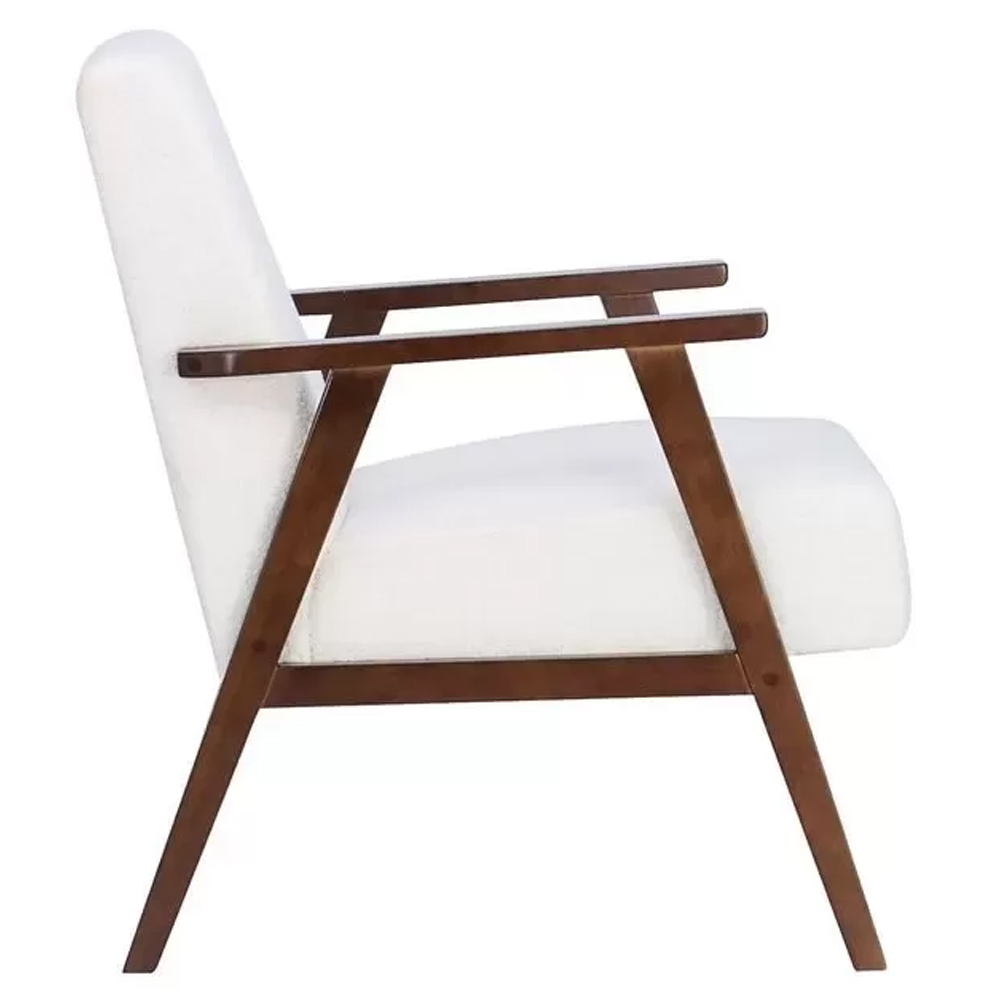 Eustis Fabric Armchair With Wooden Frame In Walnut
