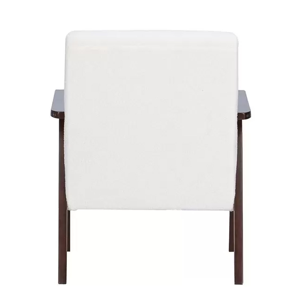Eustis Fabric Armchair With Wooden Frame In Walnut