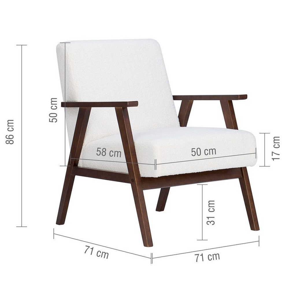 Eustis Fabric Armchair With Wooden Frame In Walnut