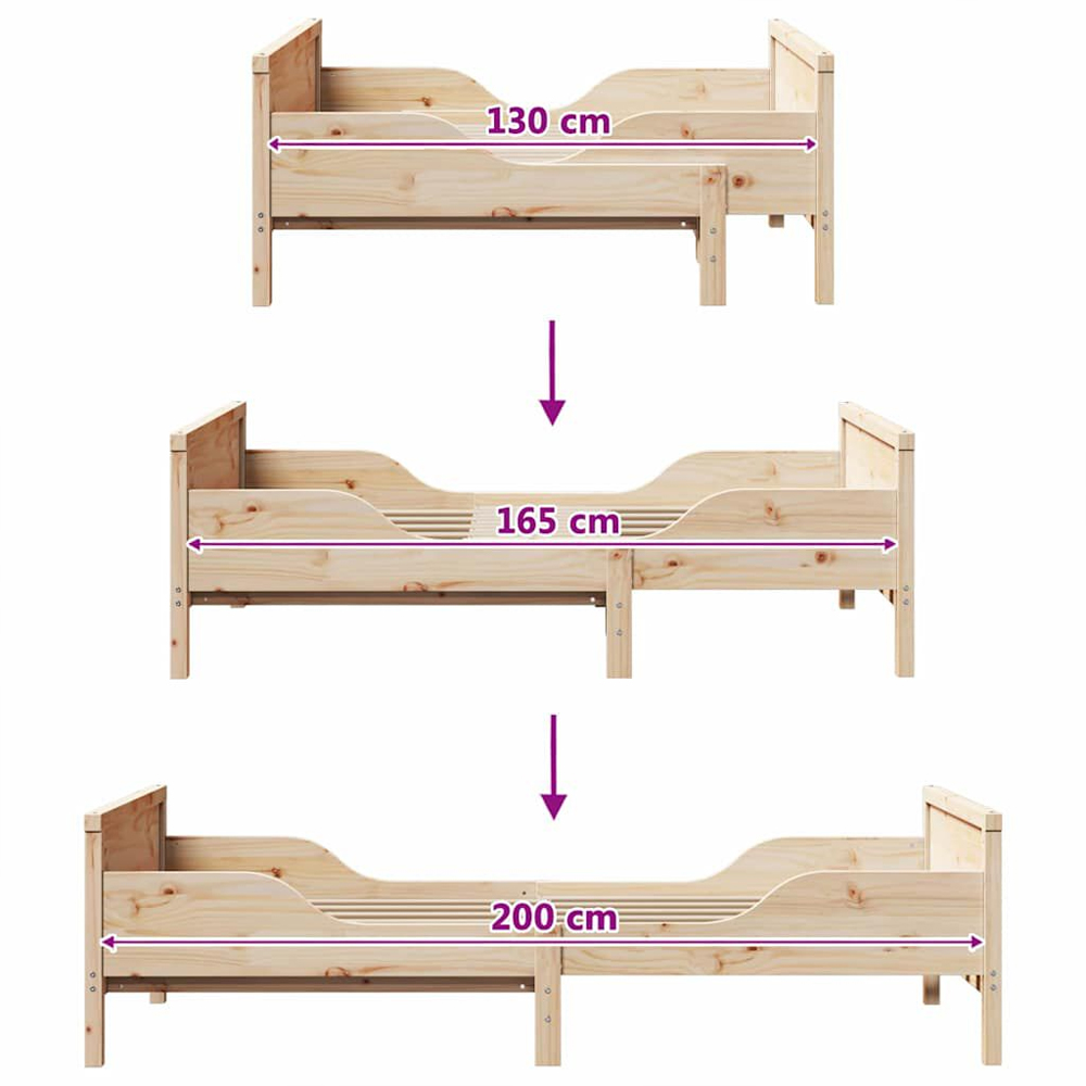 Eustis Wooden Extendable Kids Bed In Natural