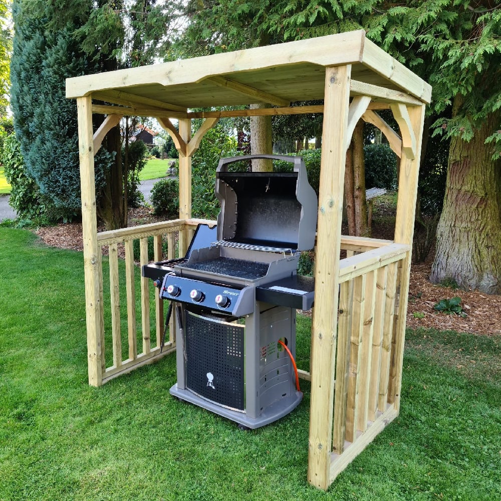 Product photograph of Eustis Wooden Garden Bbq Shelter In Natural from Furniture in Fashion