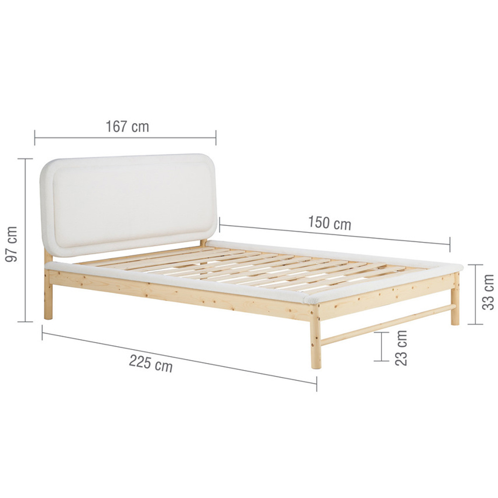 Eustis Wooden King Size Bed In White And Oak